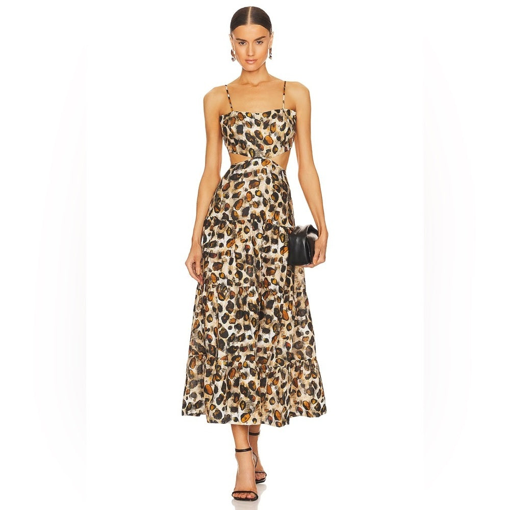 Karina Grimaldi Women’s Leopard Print Maxi Dress Size XS