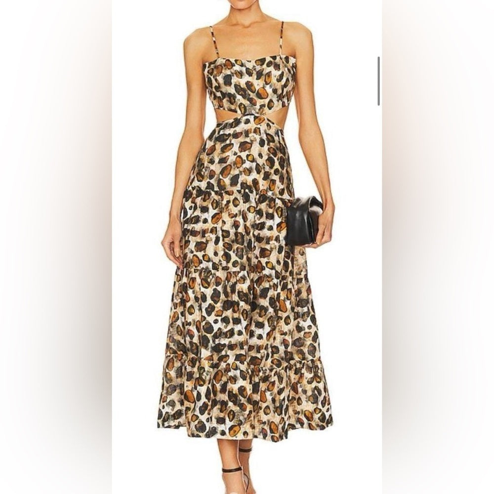 Karina Grimaldi Women’s Leopard Print Maxi Dress Size XS