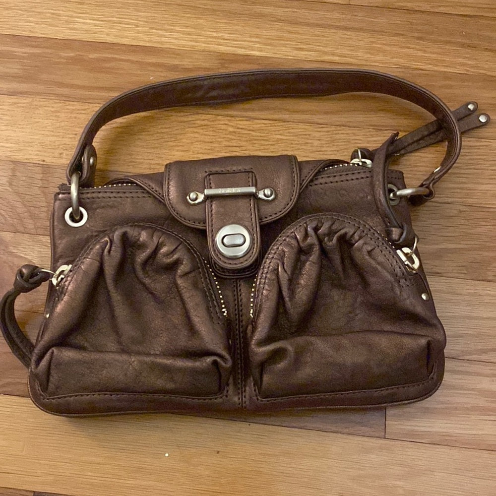Botkier Brown Shoulder Bag With Gold Hardware