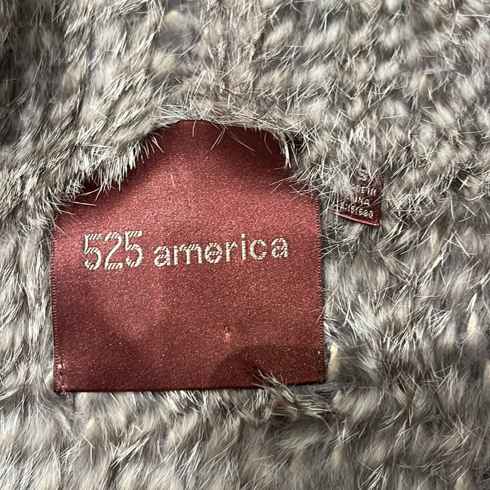 525 America Woman’s Grey Rabbit Fur Vest Size S