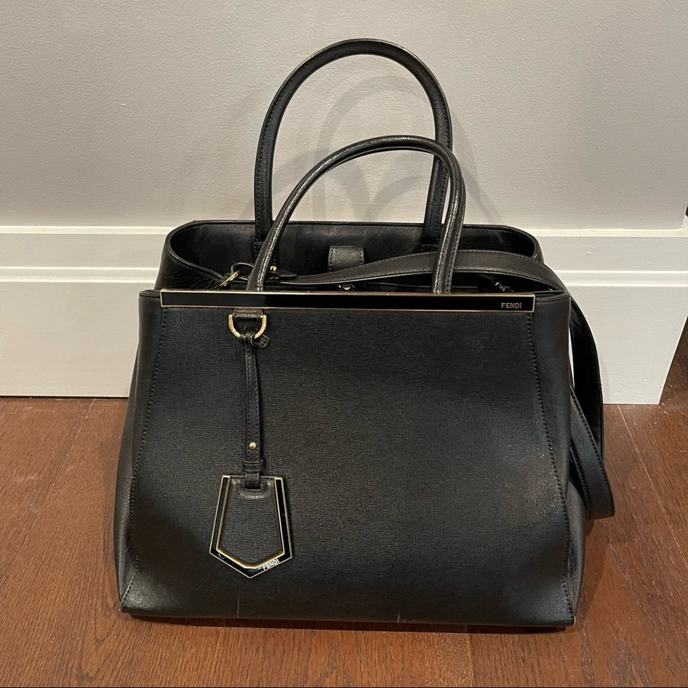 Fendi 2Jours Black Leather Bag