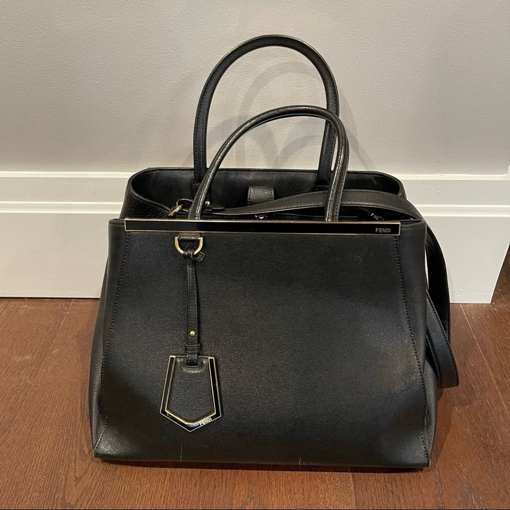 Fendi 2Jours Black Leather Bag
