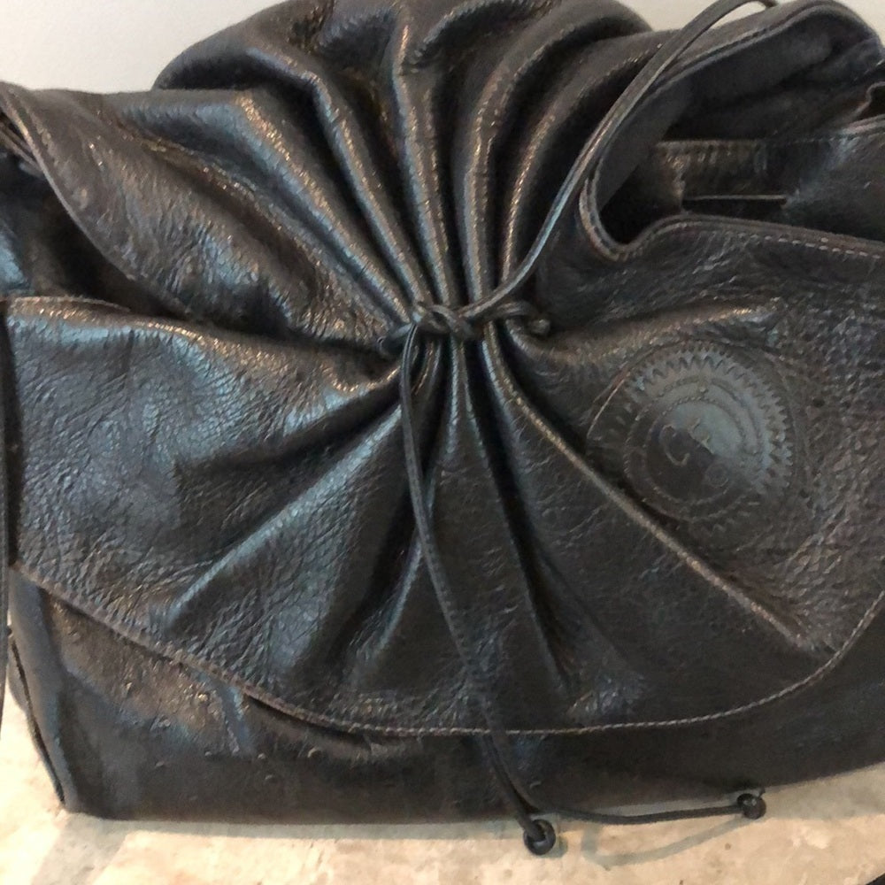 Carlos Falchi Black Vintage Crossbody Bag