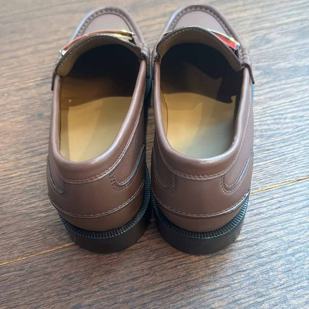 Fendi Women’s Baguette Acorn Leather Loafers Size 36/6