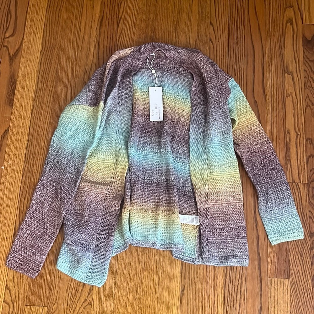 NWT MinnieRose Woman’s Rainbow Cardigan Size XS