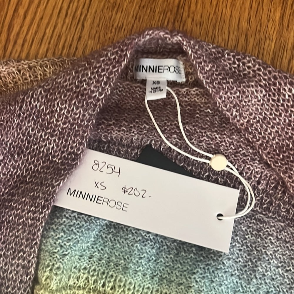 NWT MinnieRose Woman’s Rainbow Cardigan Size XS