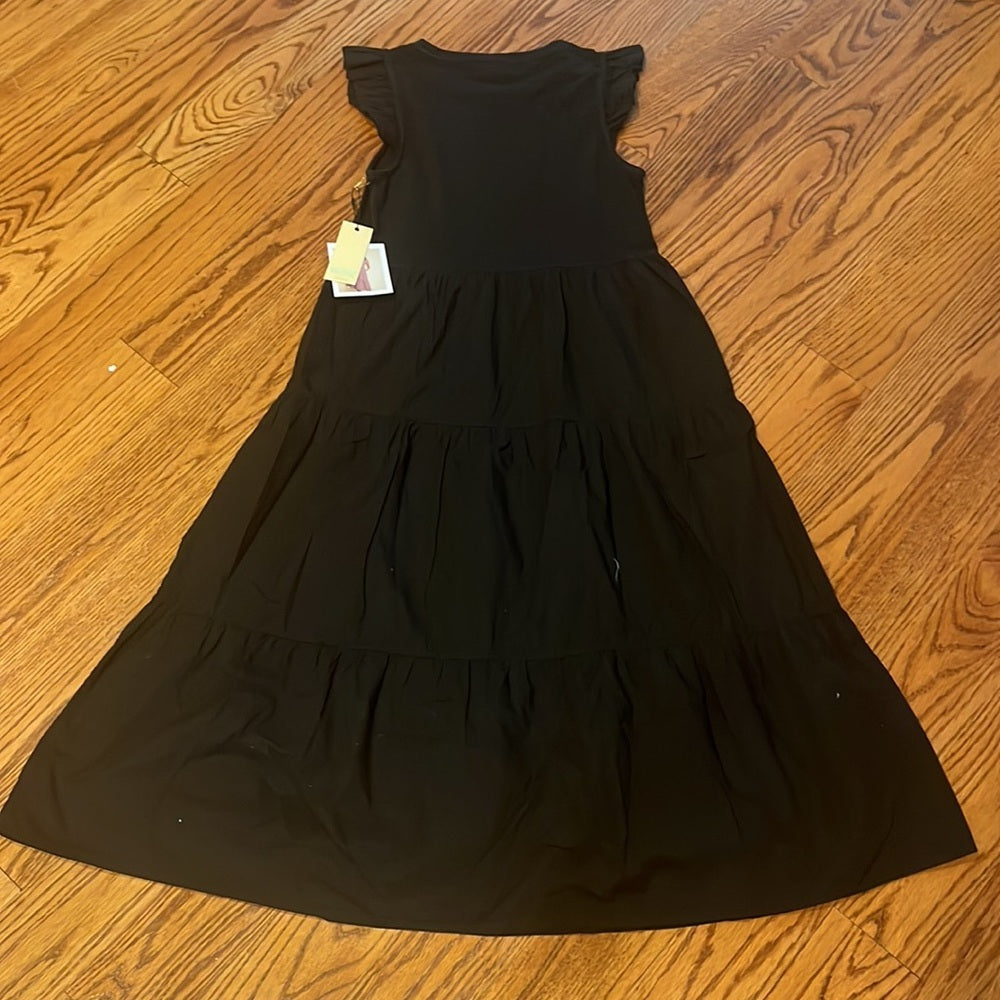 NWT NATION LTD Woman’s Black Ruffle Dress Size XS