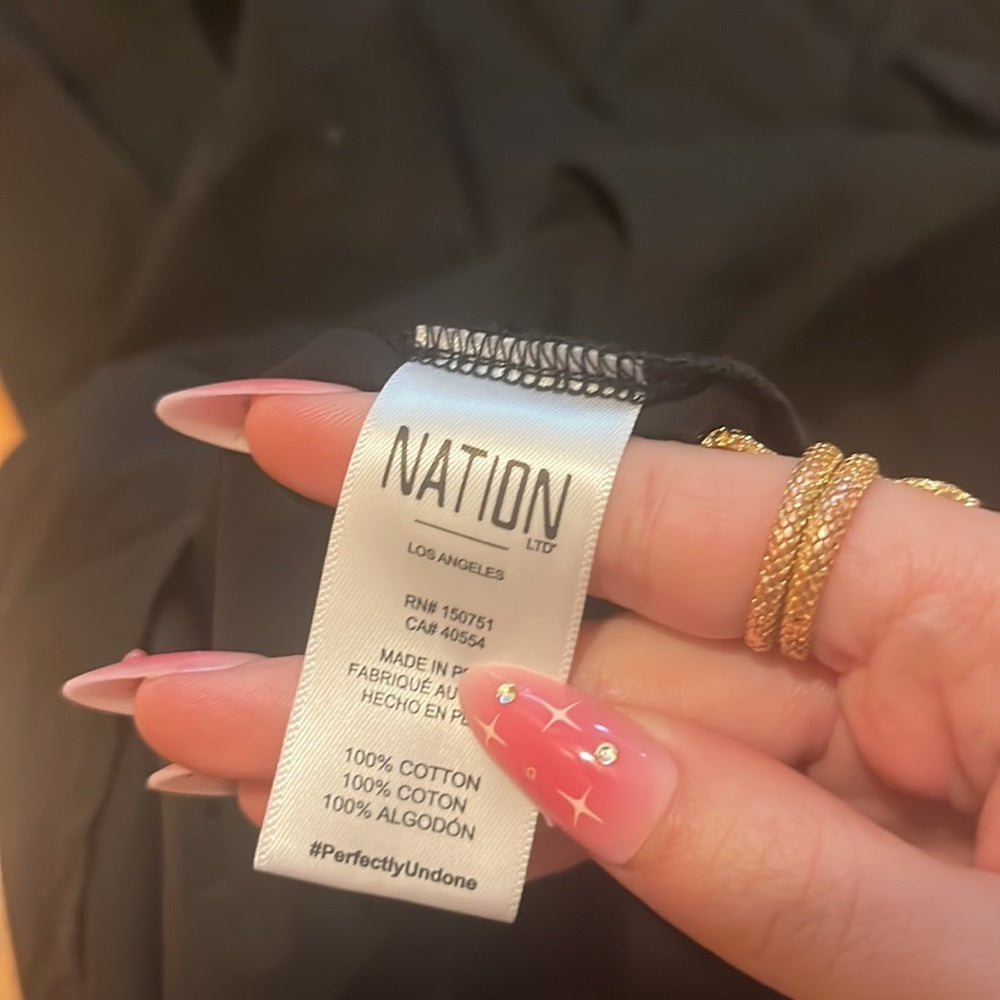 NWT NATION LTD Woman’s Black Ruffle Dress Size XS