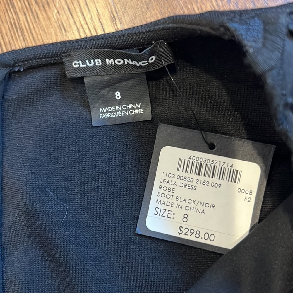 NWT Club Monaco Women’s Black Midi Dress Size 8