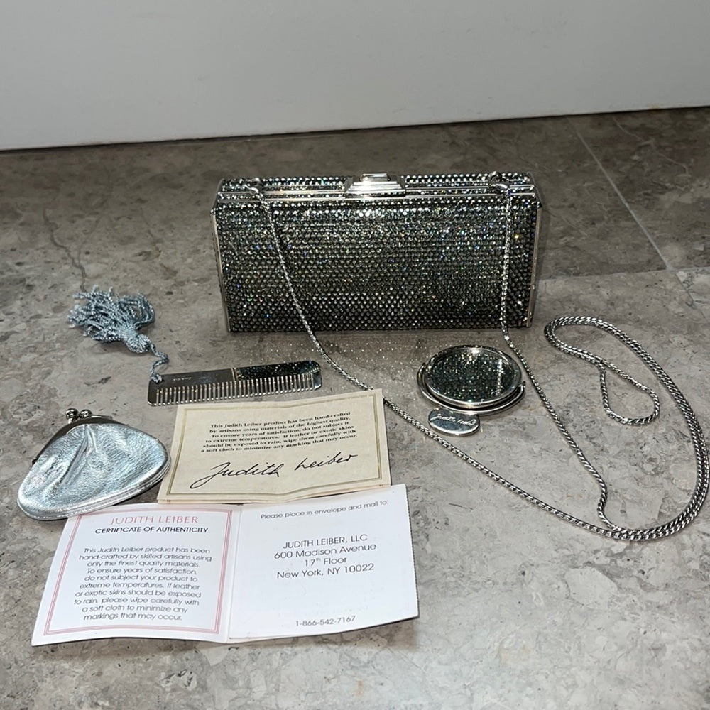 Judith Leiber Rectangular Crystal Clutch or Shoulder Bag