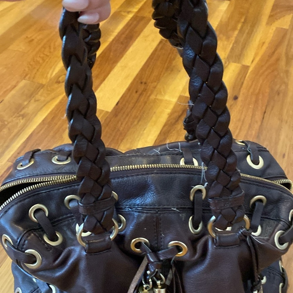 Michael Kors Women’s Brown and Gold Shoulder Bag With Braided Straps OS