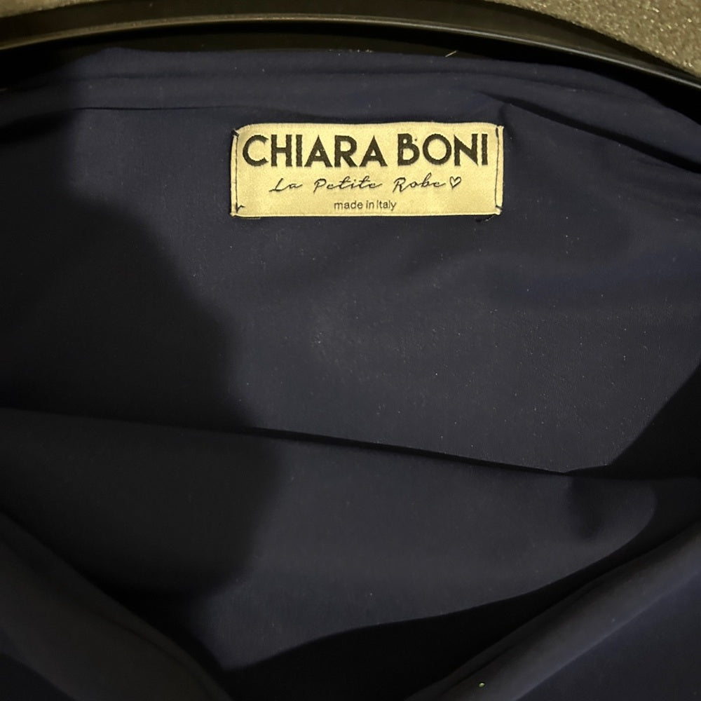 Chiara Boni Women’s Elegant Navy Blue Peplum Dress Size 10