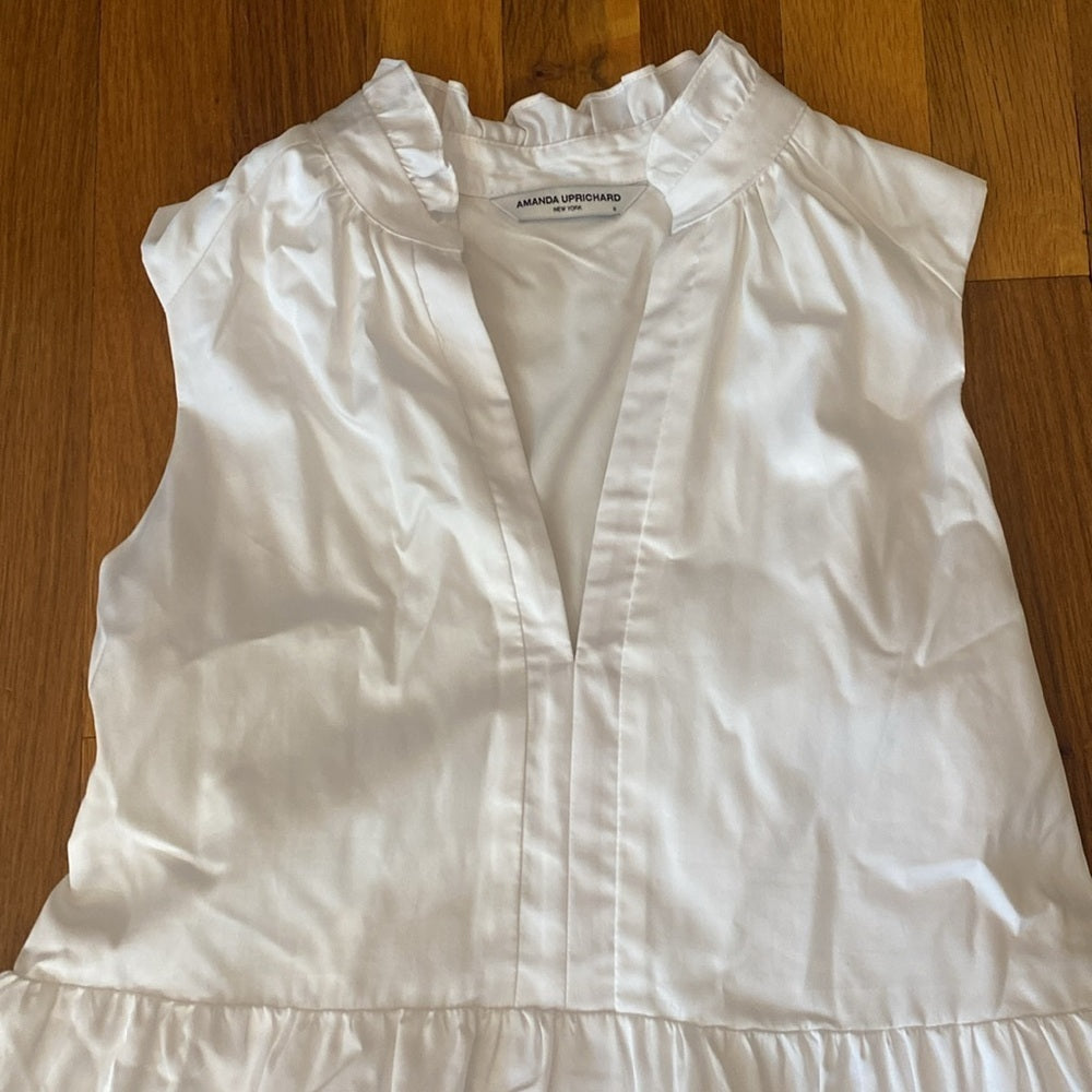 NWT Amanda Uprichard Women’s White V-Neck Dress Size S