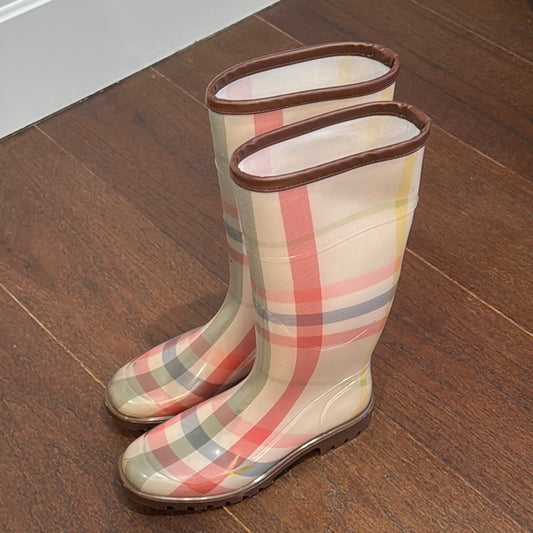 Burberry Women’s Checkered Rain Boots Size 38/8