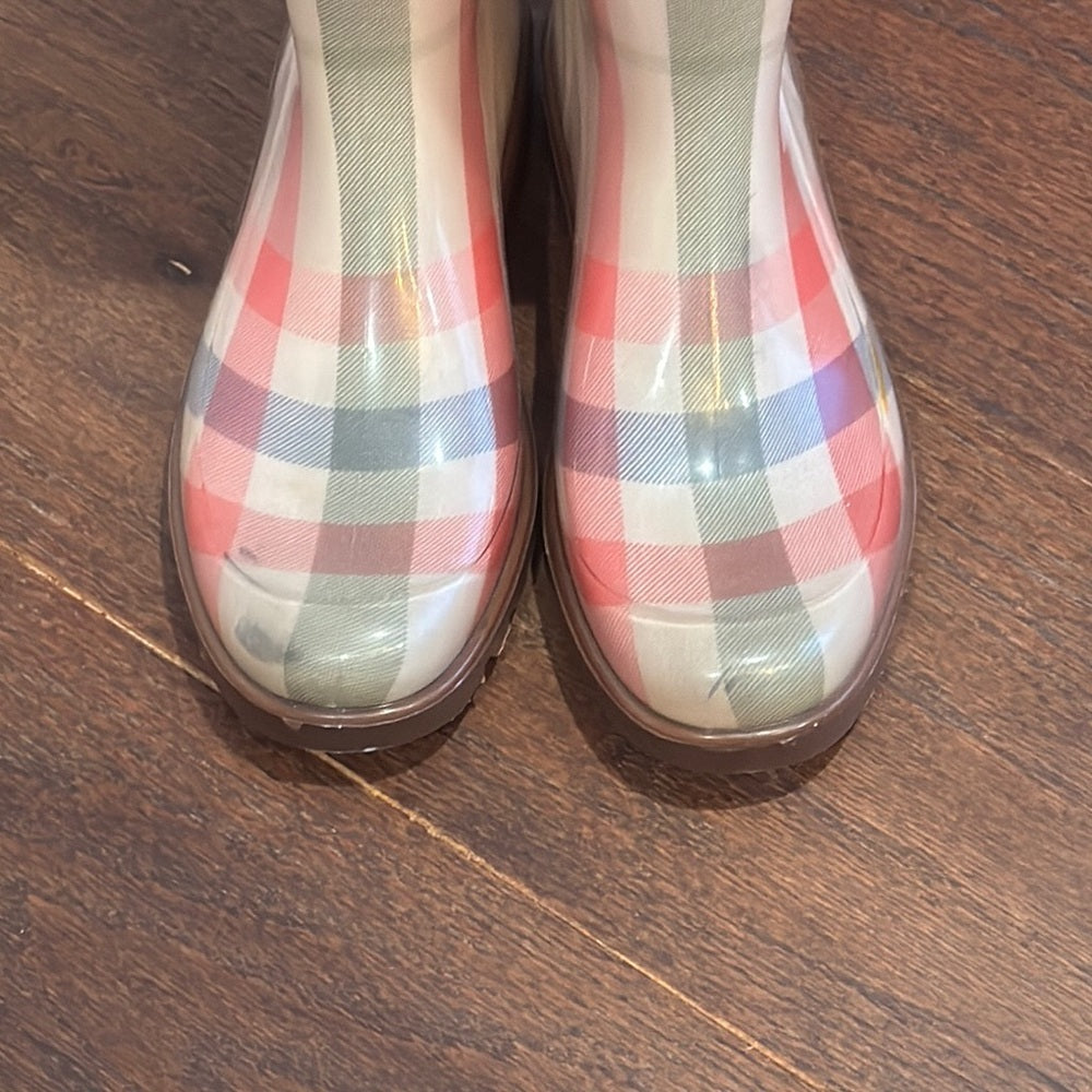 Burberry Women’s Checkered Rain Boots Size 38/8