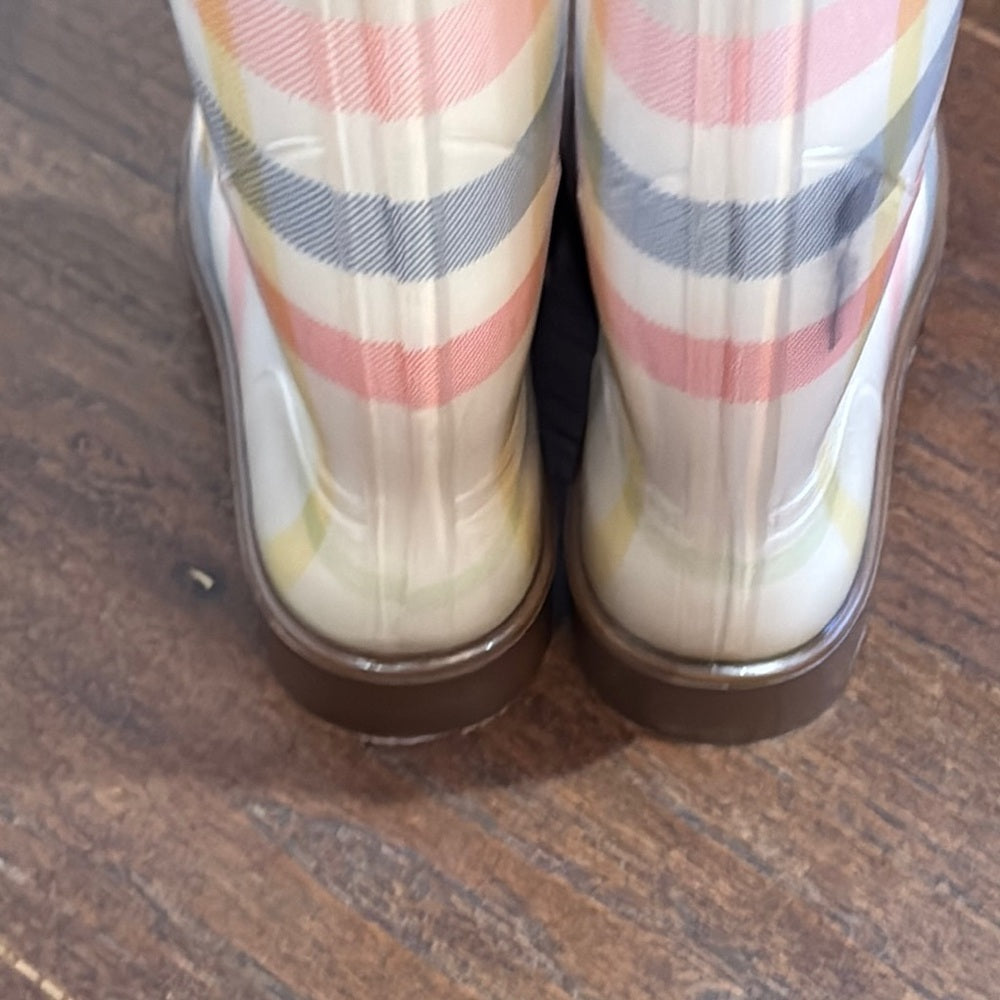 Burberry Women’s Checkered Rain Boots Size 38/8