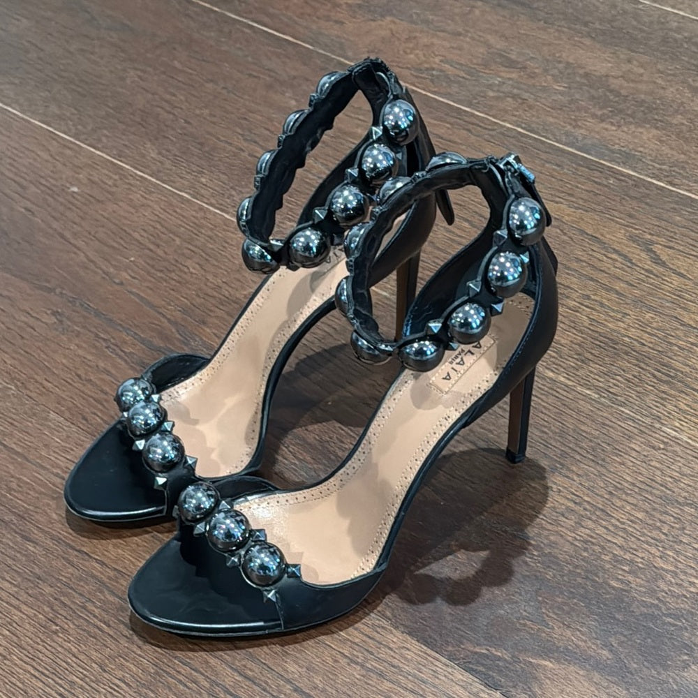 Alaia Black Beaded Women's Heels Size 39.5/9.5