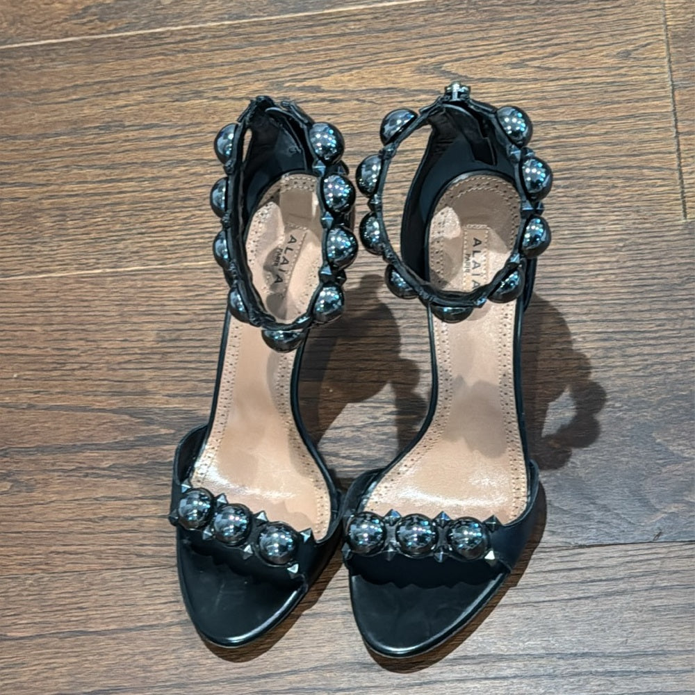 Alaia Black Beaded Women's Heels Size 39.5/9.5