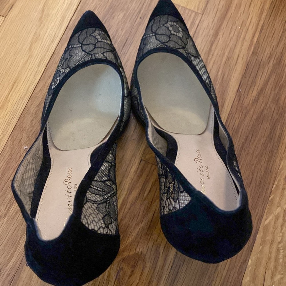 Gianvito Rossi Women’s Black Lace Heels Size 37.5/7.5