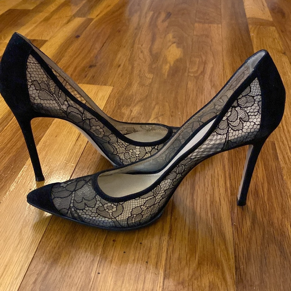 Gianvito Rossi Women’s Black Lace Heels Size 37.5/7.5