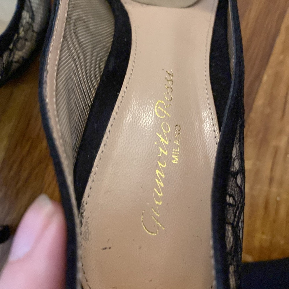 Gianvito Rossi Women’s Black Lace Heels Size 37.5/7.5