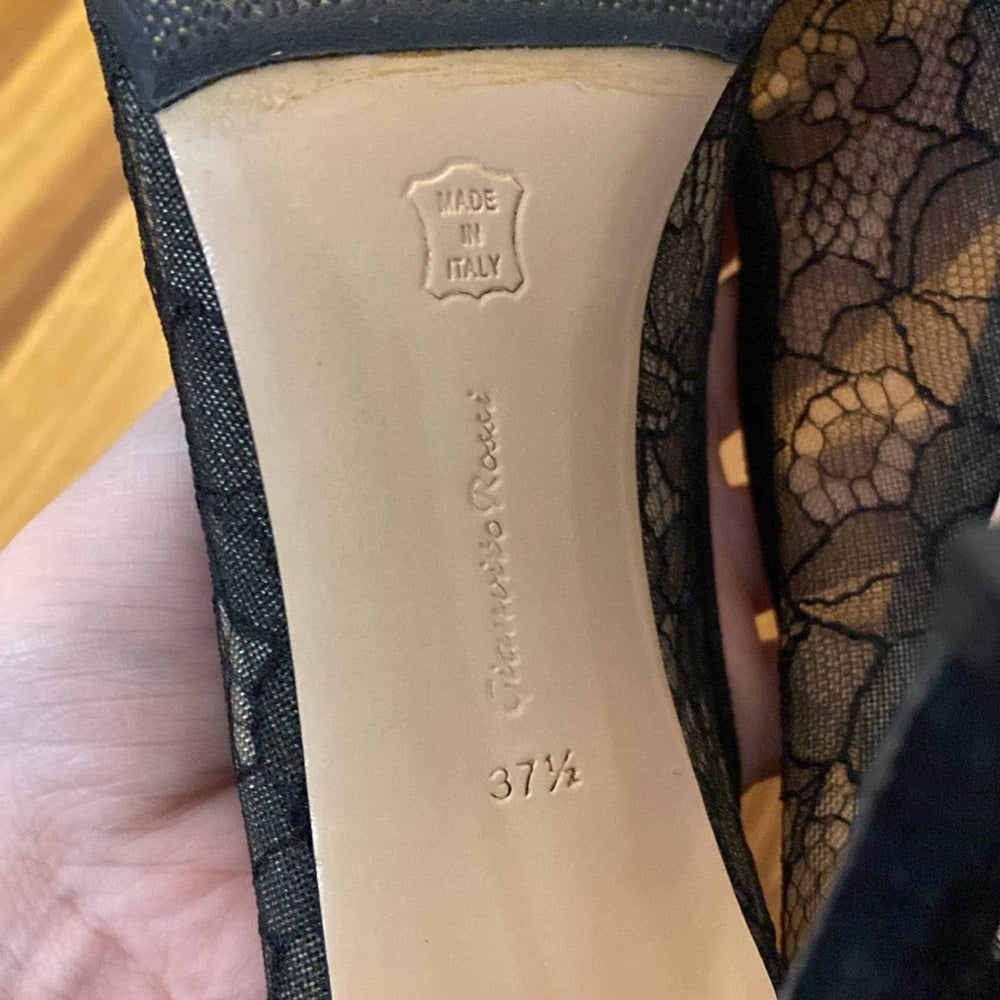 Gianvito Rossi Women’s Black Lace Heels Size 37.5/7.5