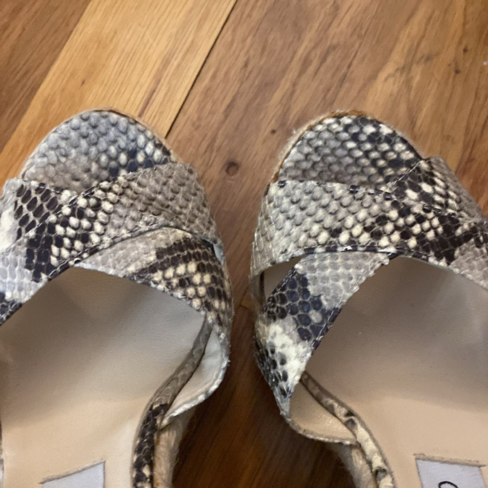 Jimmy Choo Women’s Gray Snakeskin Wedge Heels Size 37