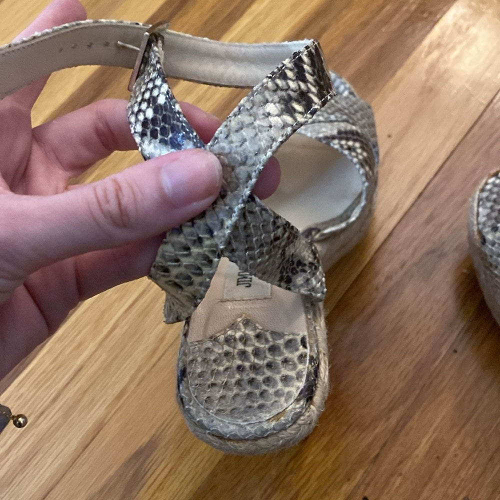 Jimmy Choo Women’s Gray Snakeskin Wedge Heels Size 37