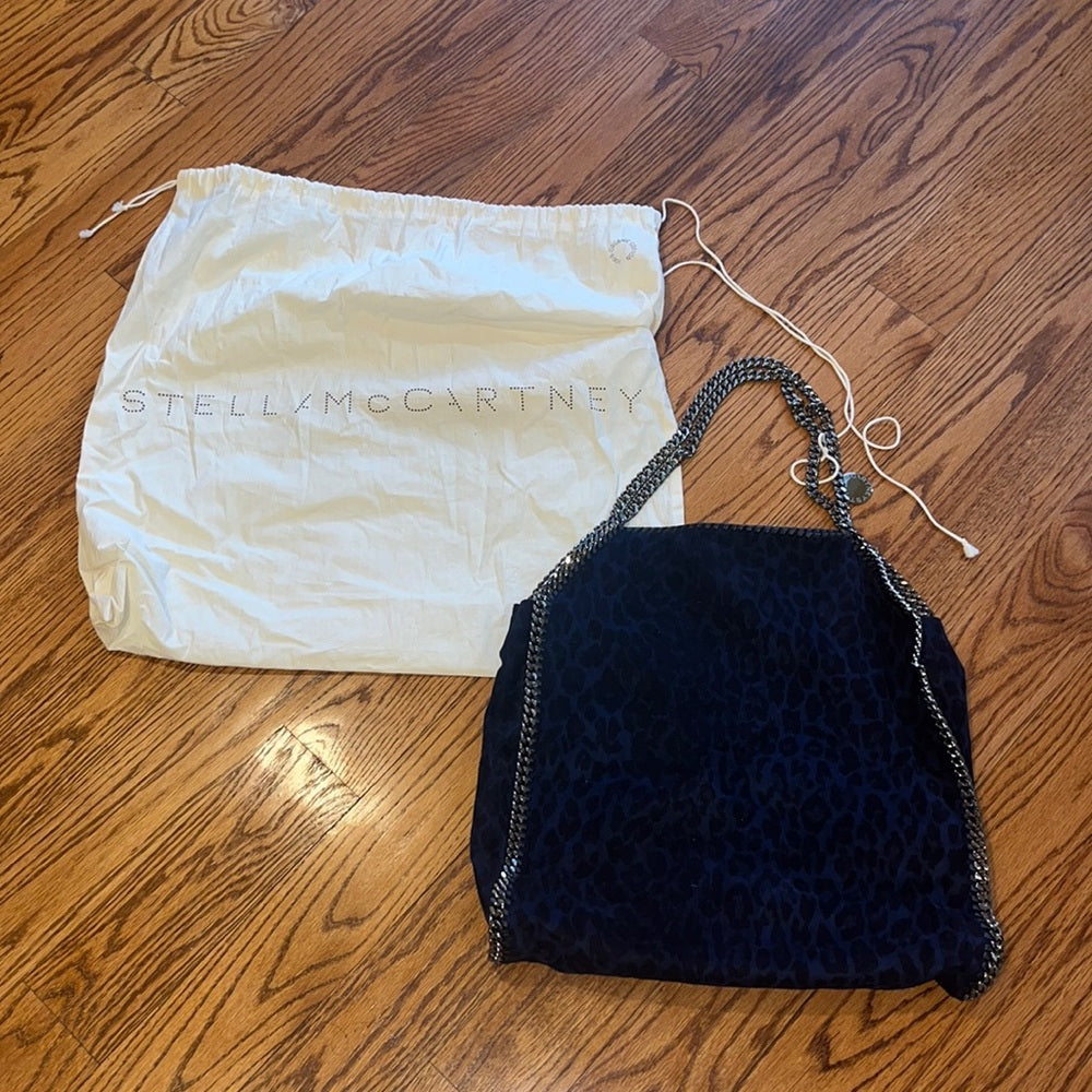 Stella McCartney Woman’s Navy Leopard Print Silver Tote