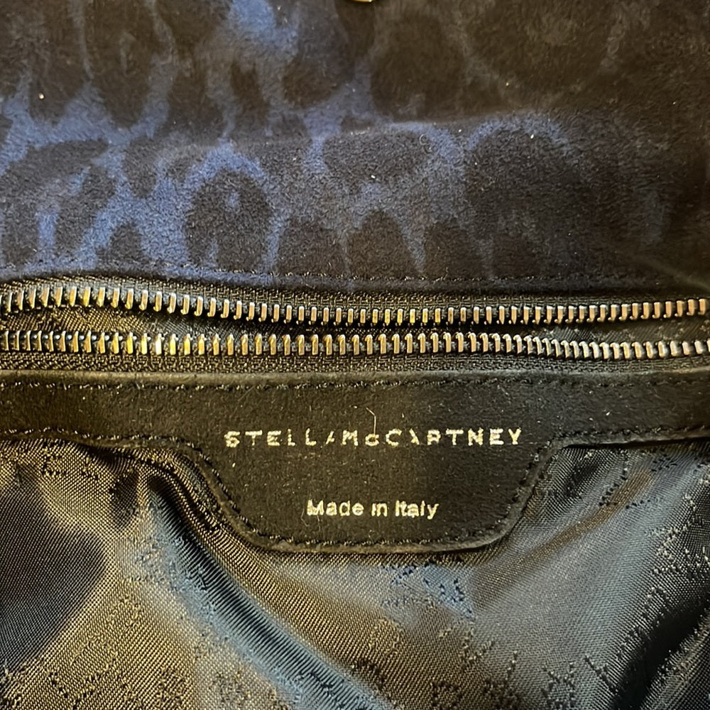 Stella McCartney Woman’s Navy Leopard Print Silver Tote