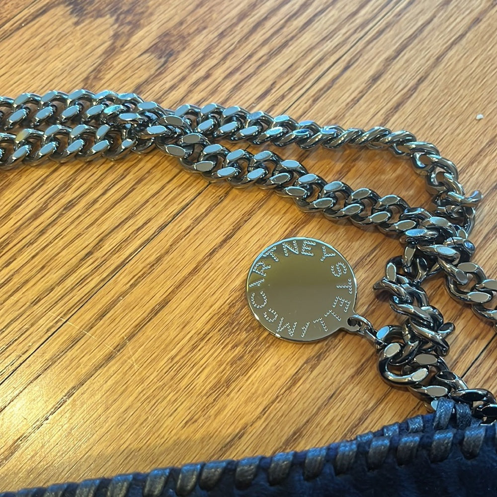 Stella McCartney Woman’s Navy Leopard Print Silver Tote