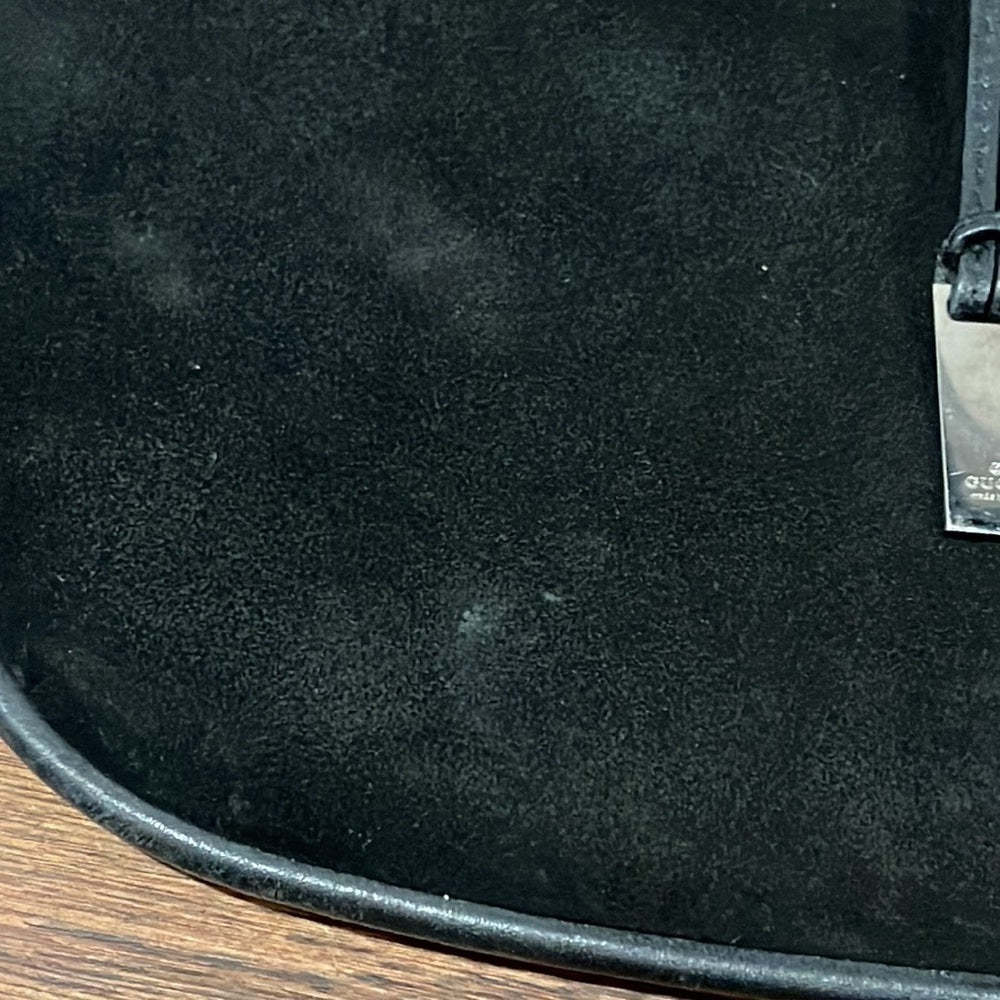Vintage GUCCI Black Leather Suede Hobo Bucket Shoulder Bag