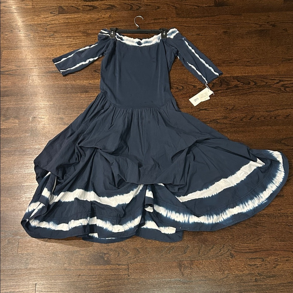 NWT Luna Luz Women’s Navy Off-Shoulder Maxi Dress Size Extra Large