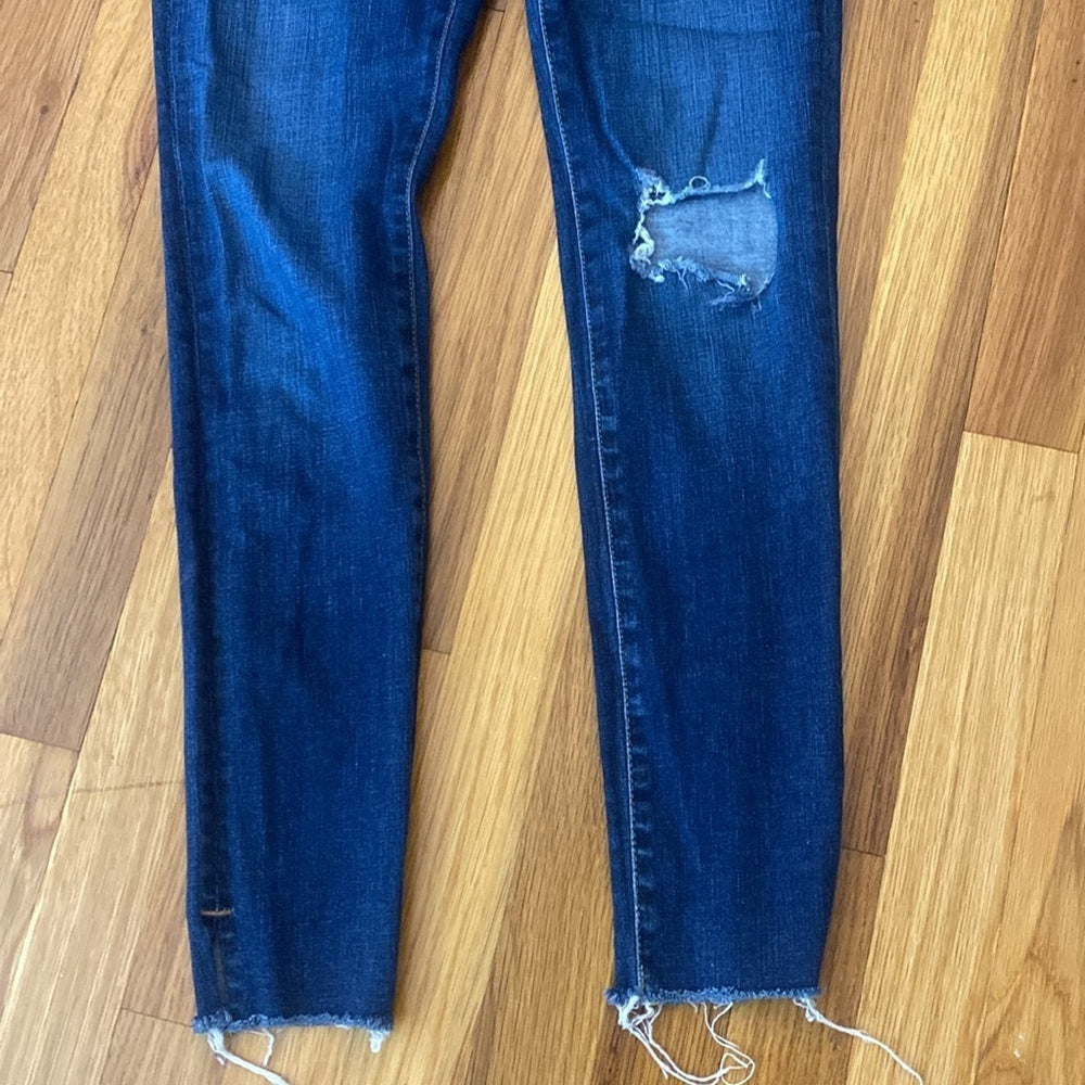 Ag Adriano Goldschmied Women’s Blue Ripped Legging Ankle Skinny Jeans Size 27