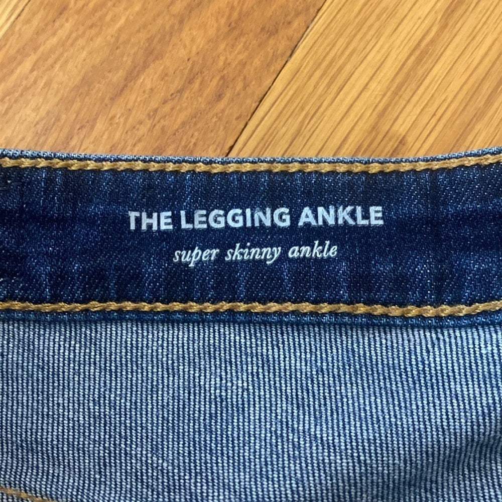 Ag Adriano Goldschmied Women’s Blue Ripped Legging Ankle Skinny Jeans Size 27