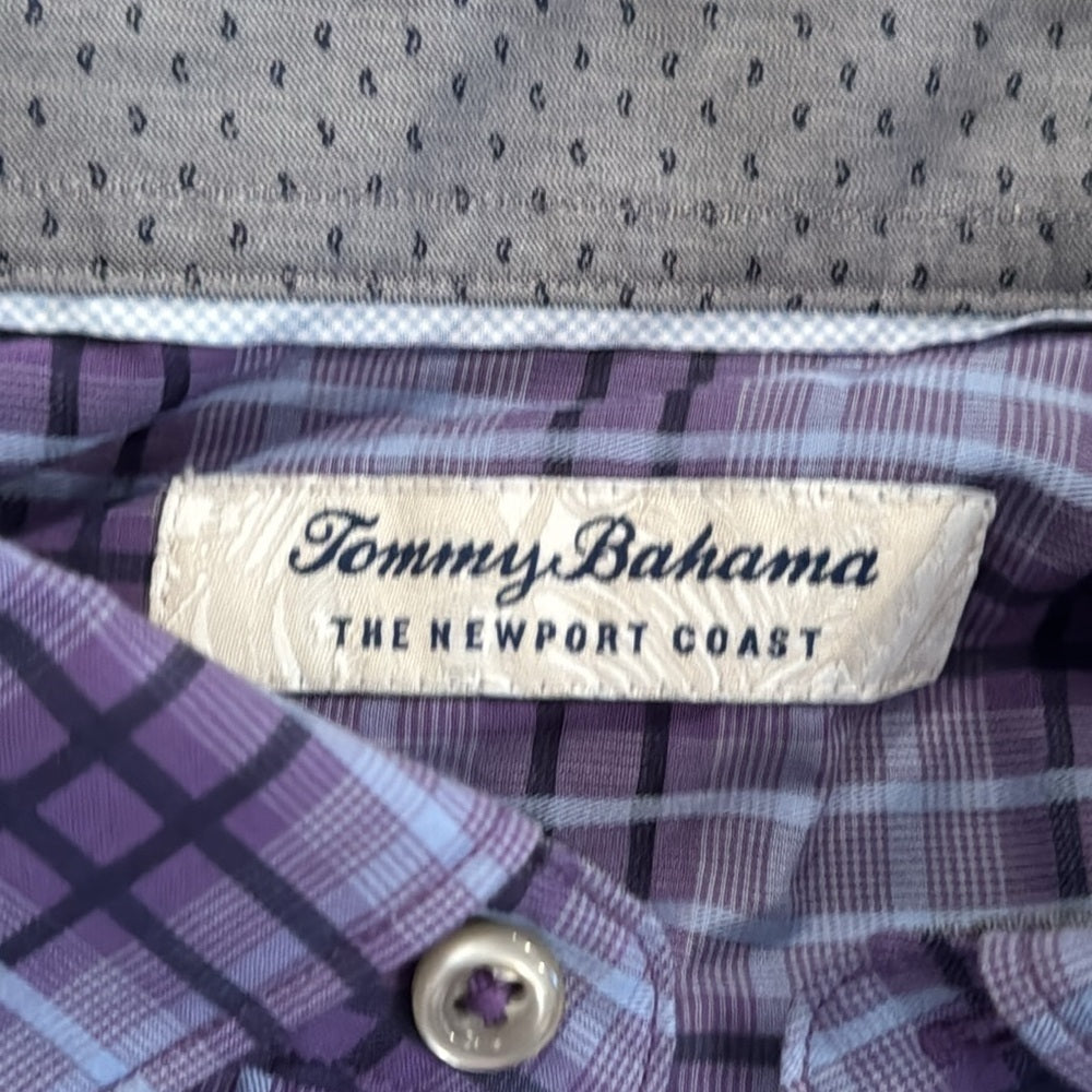NWT Tommy Bahama Newport Coast Men’s Spring Purple Striped Dress Shirt Size Med