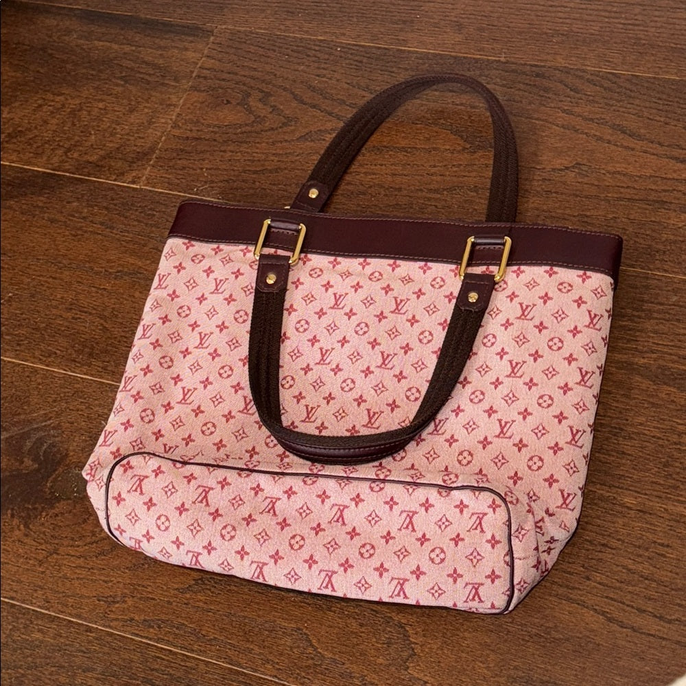Louis Vuitton Monogram Mini Lucille GM Pink and Brown Canvas Tote Bag