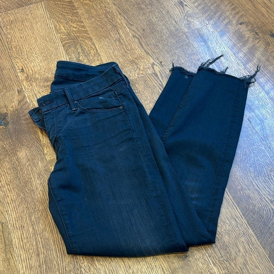 Mother Women’s The Looker Crop Fray Jeans Black Size 26