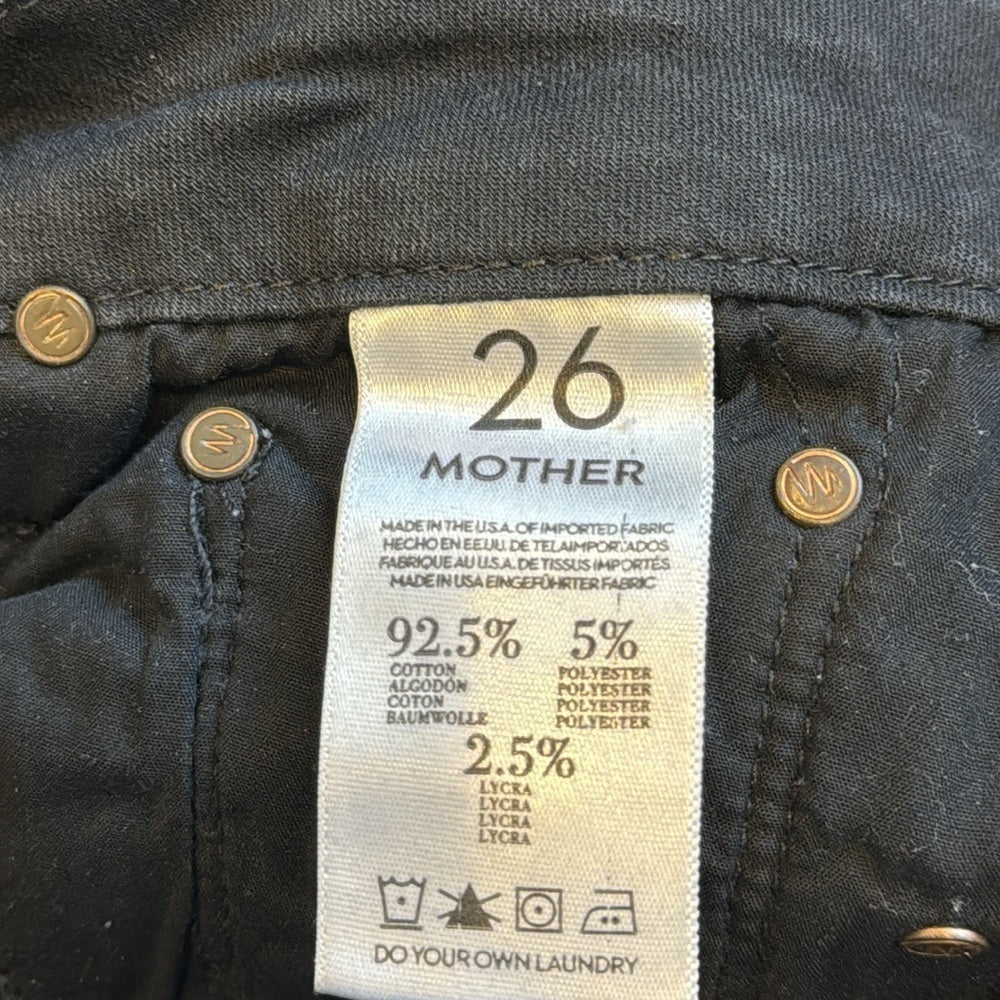 Mother Women’s The Looker Crop Fray Jeans Black Size 26