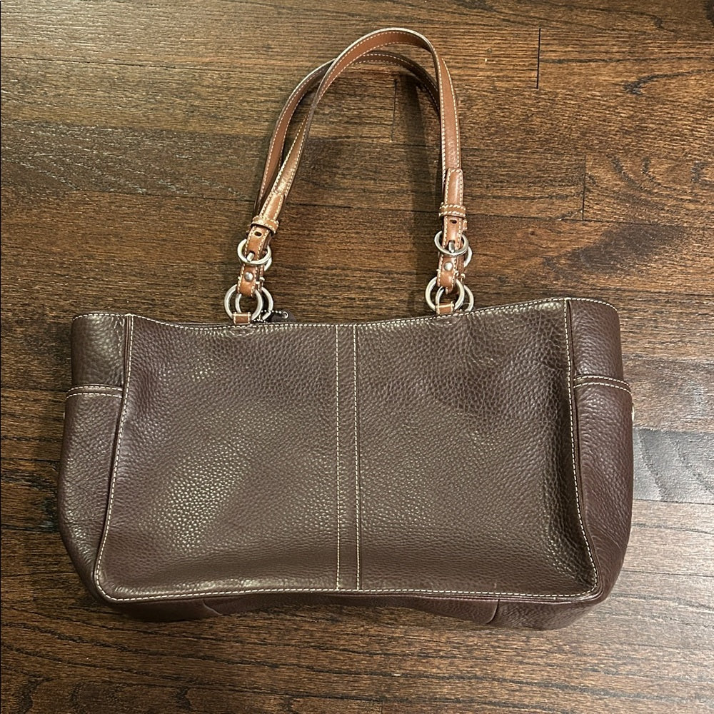 NWT Coach Women’s Elegant Brown Pebble Leather Tote Bag