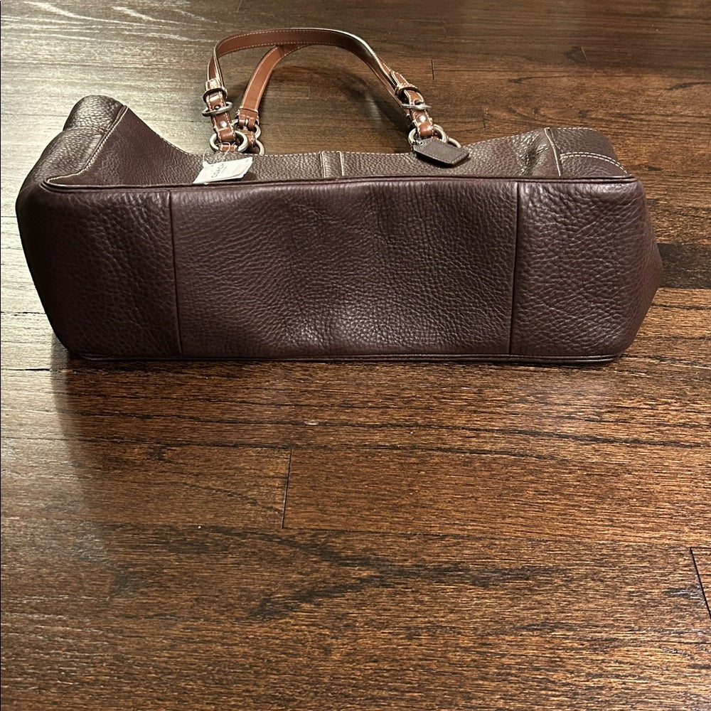 NWT Coach Women’s Elegant Brown Pebble Leather Tote Bag