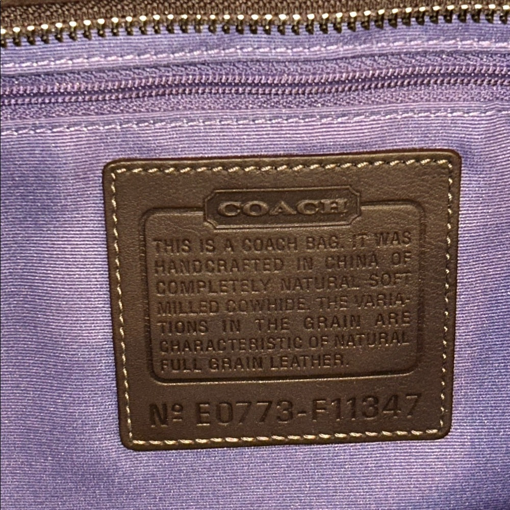 NWT Coach Women’s Elegant Brown Pebble Leather Tote Bag