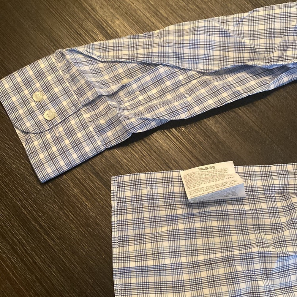 Etro Blue Size 42 Plaid Button Down Long Sleeve Shirt