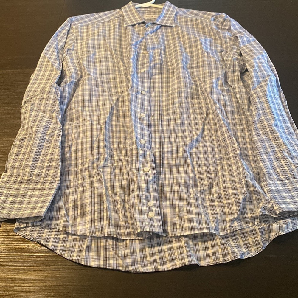 Etro Blue Size 42 Plaid Button Down Long Sleeve Shirt