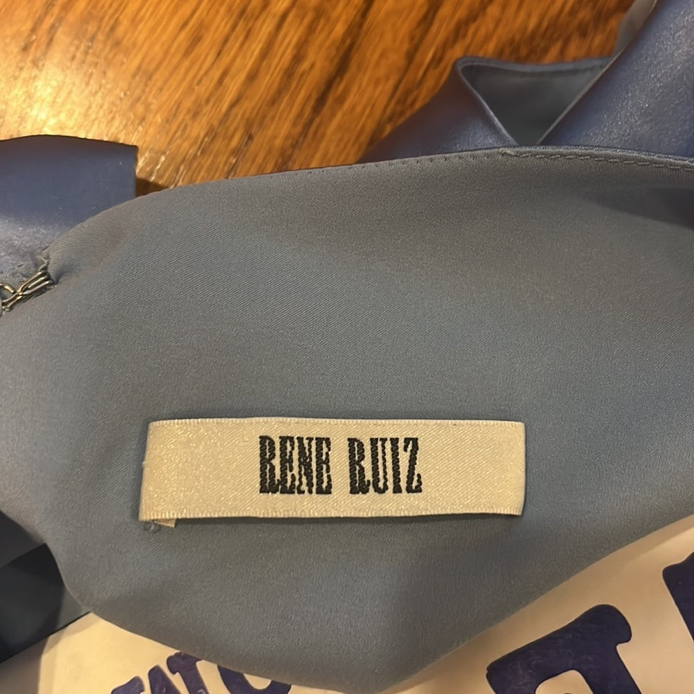 Rene Ruiz Woman’s Blue Silky Dress Size 10