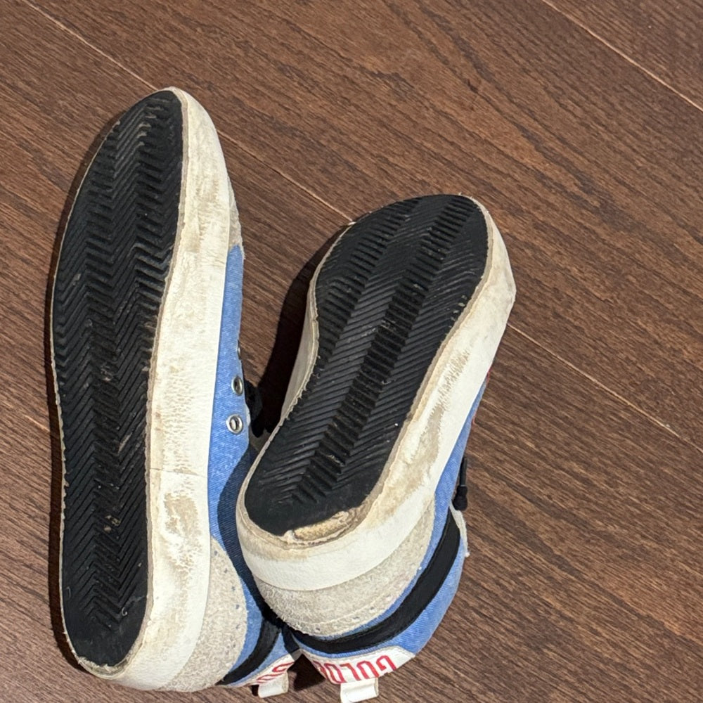 GGDB Golden Goose Women’s Blue Denim & White High-Tops with Red Star Size 41/11
