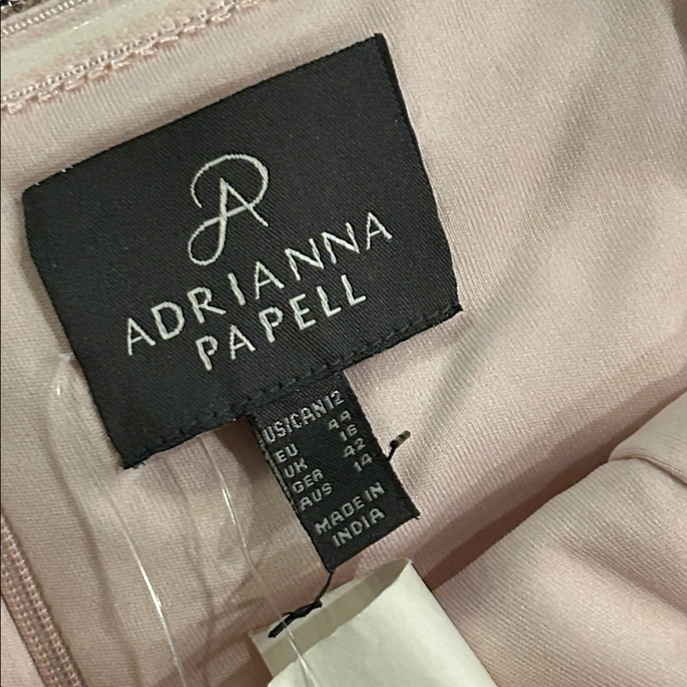 NWT Adrianna Papell Women’s Elegant Blush Beaded Strapless Dress Size 12