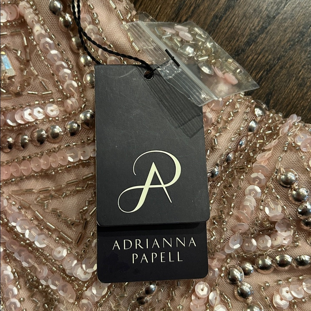 NWT Adrianna Papell Women’s Elegant Blush Beaded Strapless Dress Size 12