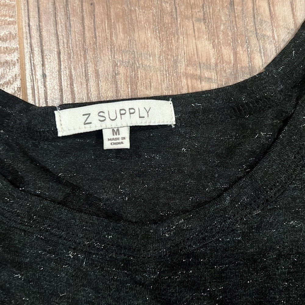 Z Supply Woman’s Black Sparkly Long Sleeve Size Medium