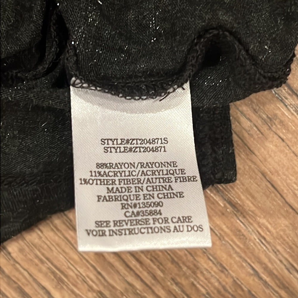 Z Supply Woman’s Black Sparkly Long Sleeve Size Medium